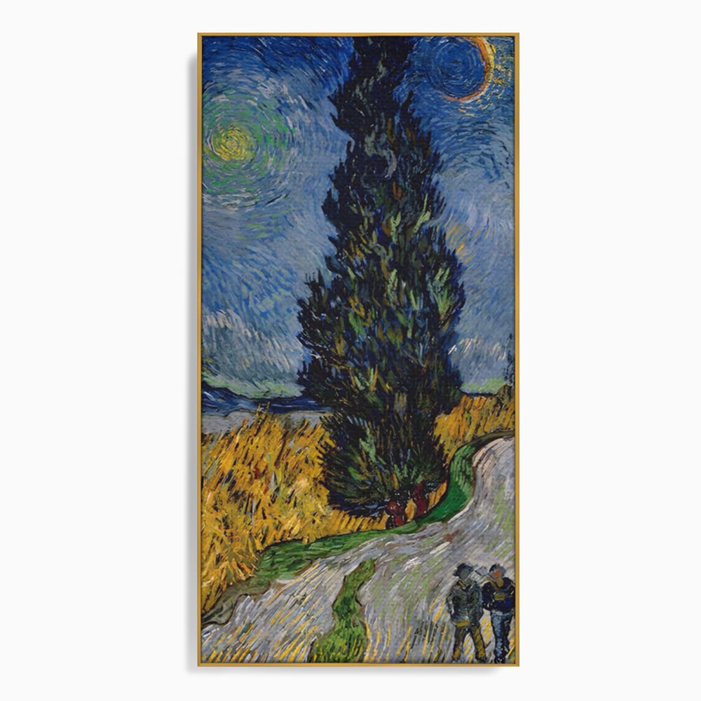 Tablou Canvas Premium LuxCanva® A1568, Drum Cu Cypress Si Star , Room, Van Gogh, Pictor, Artist, Living, Culori Vibrante