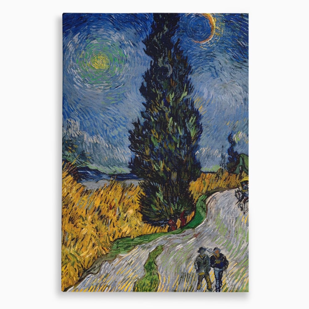 Tablou Canvas Premium LuxCanva® A1568, Drum Cu Cypress Si Star , Room, Van Gogh, Pictor, Artist, Living, Culori Vibrante