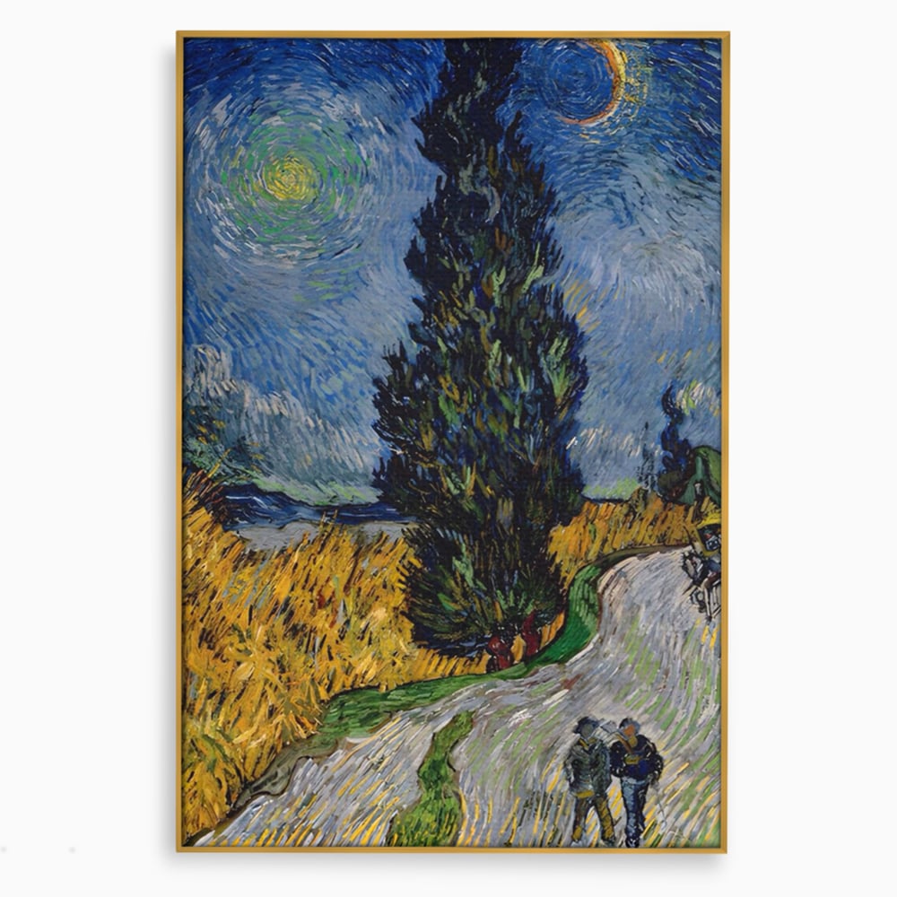 Tablou Canvas Premium LuxCanva® A1568, Drum Cu Cypress Si Star , Room, Van Gogh, Pictor, Artist, Living, Culori Vibrante