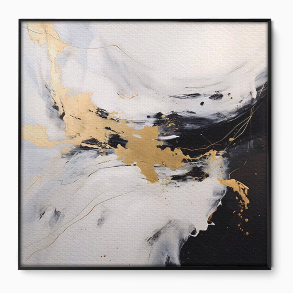Tablou Canvas Premium LuxCanva® A1569, Armonia Abstractului , Room, Auriu, Marmura, Alb, Abstract, Living, Culori Vibrante