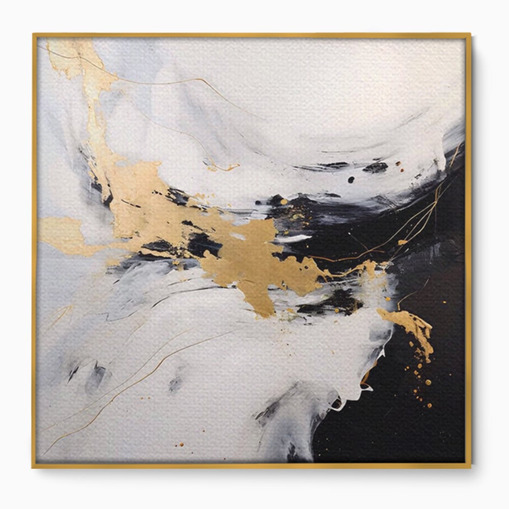 Tablou Canvas Premium LuxCanva® A1569, Armonia Abstractului , Room, Auriu, Marmura, Alb, Abstract, Living, Culori Vibrante