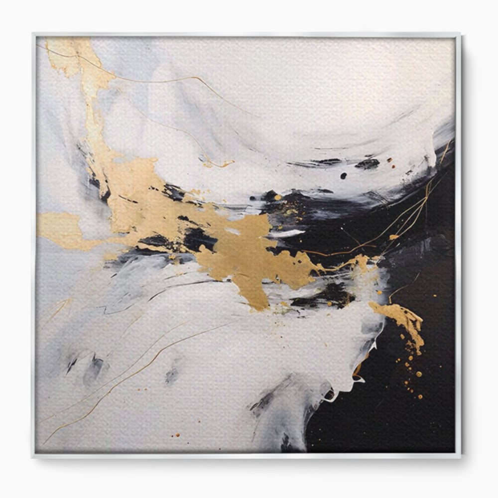 Tablou Canvas Premium LuxCanva® A1569, Armonia Abstractului , Room, Auriu, Marmura, Alb, Abstract, Living, Culori Vibrante