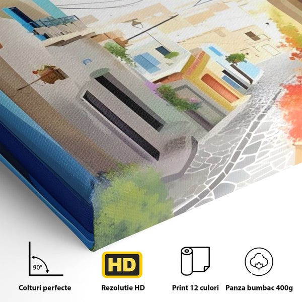 Leinwandbild Premium LuxCanva® A1570, Buntes Leinwandbild, Zimmer, Urlaub, Gebäude, Architektur, Wohnen, Leben, Lebendige Farben