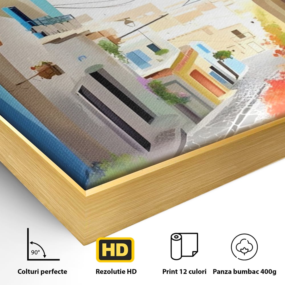 Leinwandbild Premium LuxCanva® A1570, Buntes Leinwandbild, Zimmer, Urlaub, Gebäude, Architektur, Wohnen, Leben, Lebendige Farben