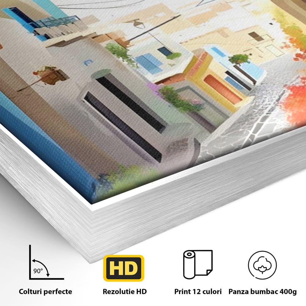 Leinwandbild Premium LuxCanva® A1570, Buntes Leinwandbild, Zimmer, Urlaub, Gebäude, Architektur, Wohnen, Leben, Lebendige Farben