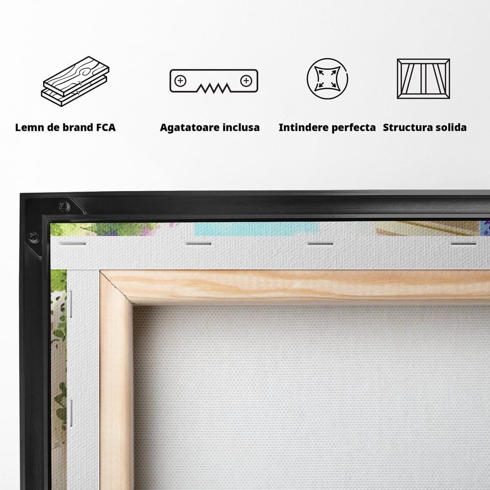 Leinwandbild Premium LuxCanva® A1570, Buntes Leinwandbild, Zimmer, Urlaub, Gebäude, Architektur, Wohnen, Leben, Lebendige Farben