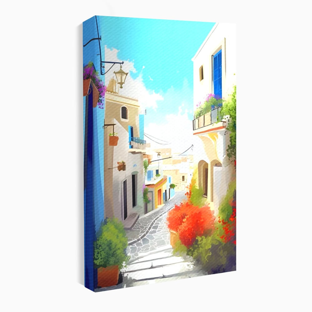 Leinwandbild Premium LuxCanva® A1570, Buntes Leinwandbild, Zimmer, Urlaub, Gebäude, Architektur, Wohnen, Leben, Lebendige Farben