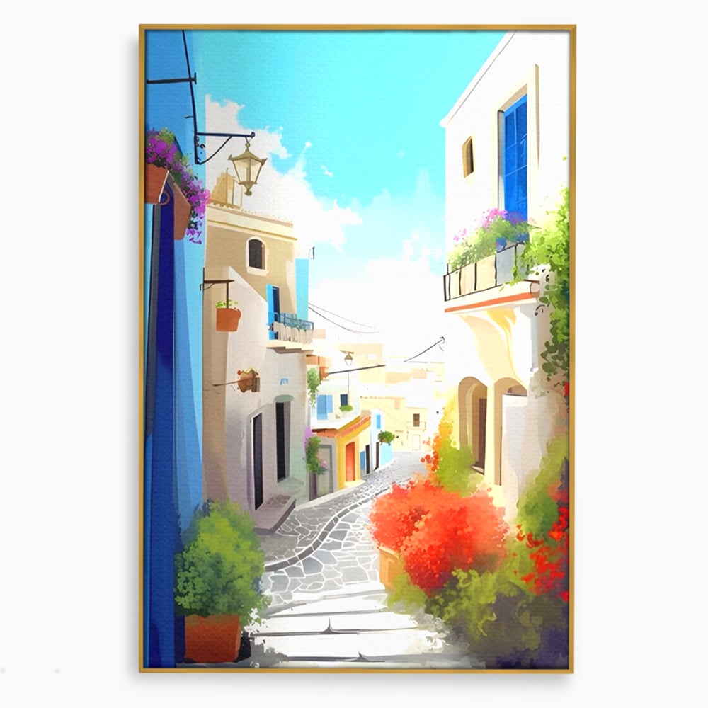 Leinwandbild Premium LuxCanva® A1570, Buntes Leinwandbild, Zimmer, Urlaub, Gebäude, Architektur, Wohnen, Leben, Lebendige Farben