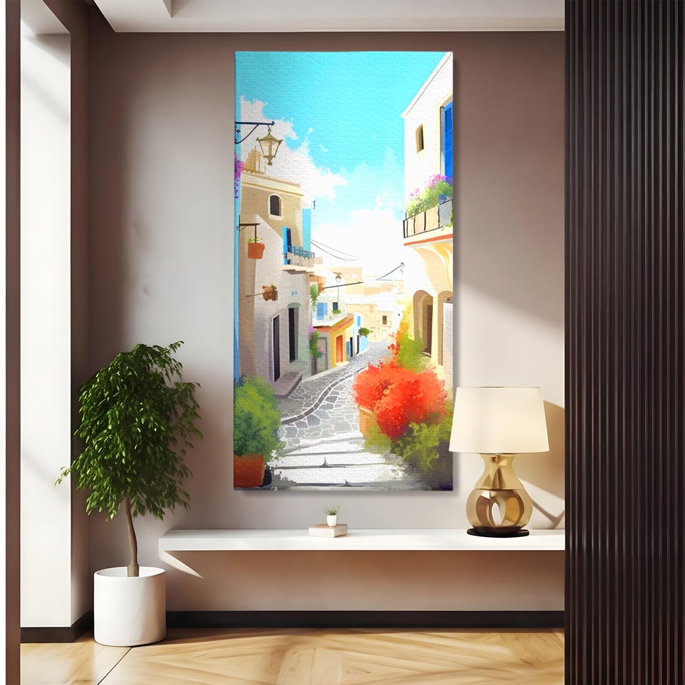 Leinwandbild Premium LuxCanva® A1570, Buntes Leinwandbild, Zimmer, Urlaub, Gebäude, Architektur, Wohnen, Leben, Lebendige Farben
