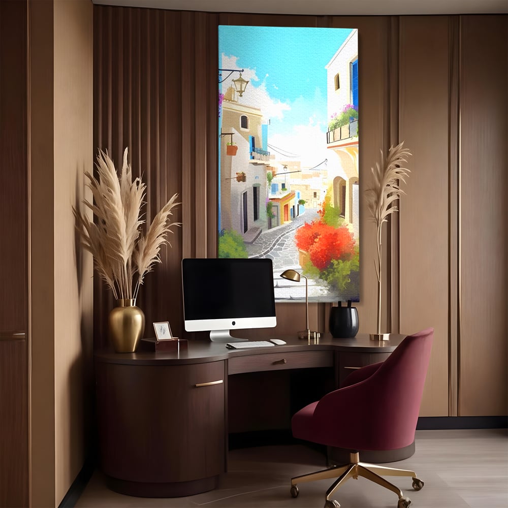Leinwandbild Premium LuxCanva® A1570, Buntes Leinwandbild, Zimmer, Urlaub, Gebäude, Architektur, Wohnen, Leben, Lebendige Farben