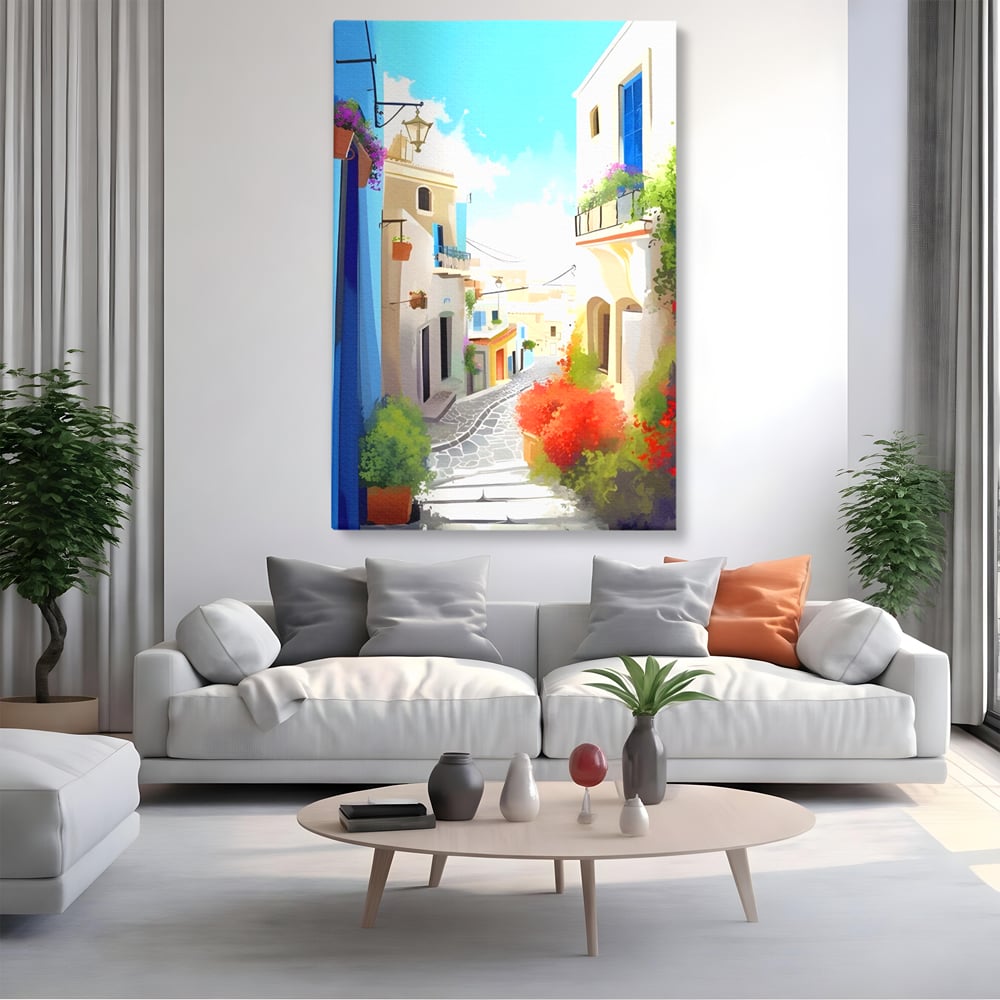 Leinwandbild Premium LuxCanva® A1570, Buntes Leinwandbild, Zimmer, Urlaub, Gebäude, Architektur, Wohnen, Leben, Lebendige Farben