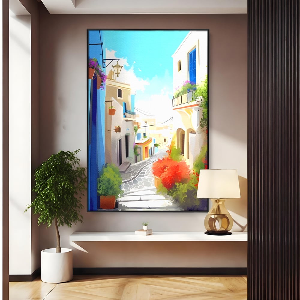 Leinwandbild Premium LuxCanva® A1570, Buntes Leinwandbild, Zimmer, Urlaub, Gebäude, Architektur, Wohnen, Leben, Lebendige Farben