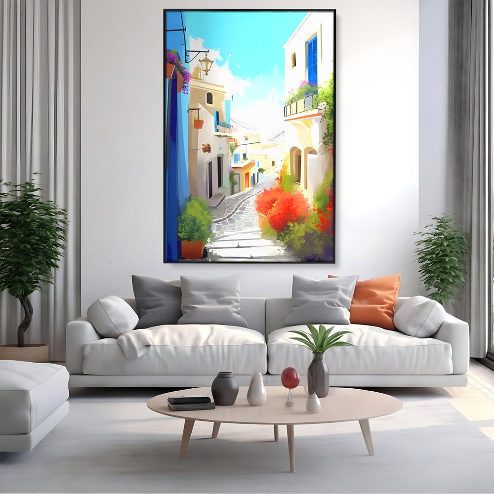 Leinwandbild Premium LuxCanva® A1570, Buntes Leinwandbild, Zimmer, Urlaub, Gebäude, Architektur, Wohnen, Leben, Lebendige Farben