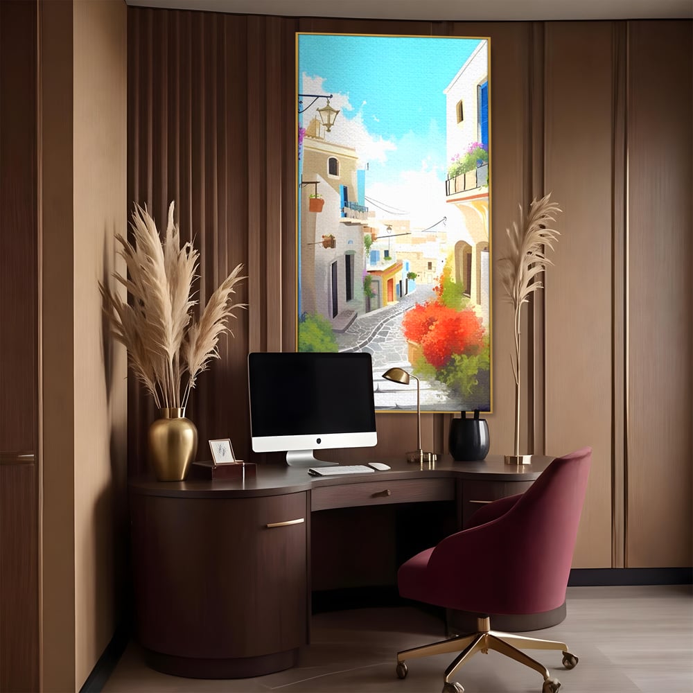 Leinwandbild Premium LuxCanva® A1570, Buntes Leinwandbild, Zimmer, Urlaub, Gebäude, Architektur, Wohnen, Leben, Lebendige Farben