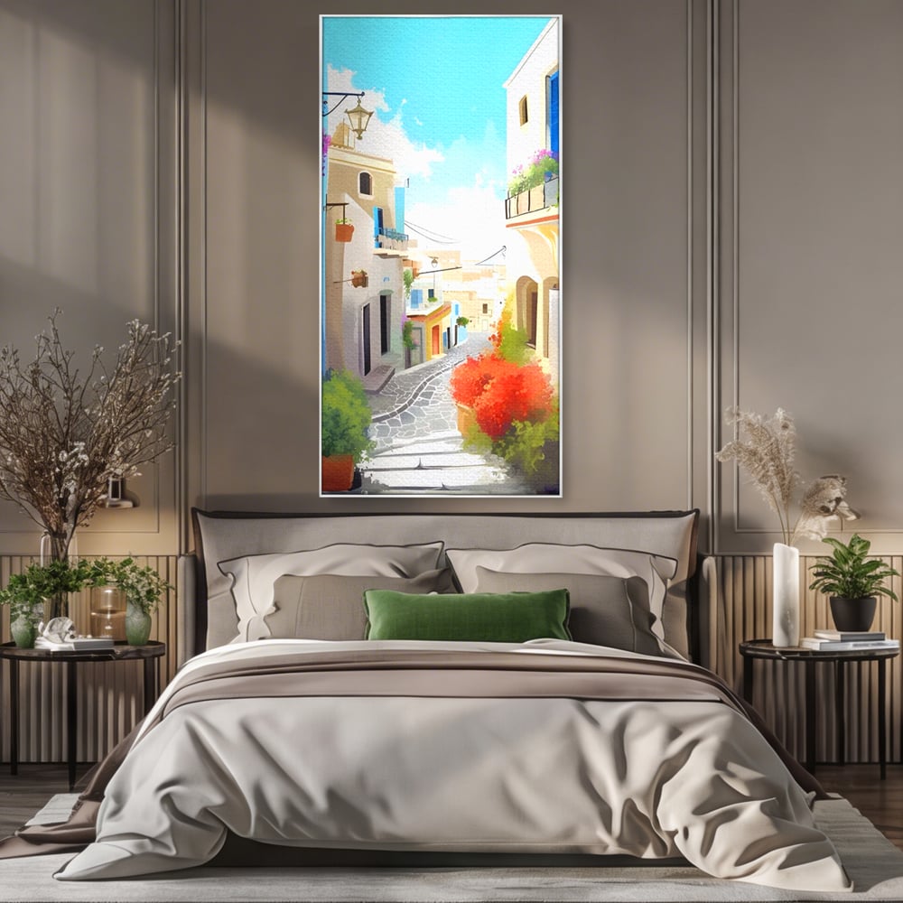 Leinwandbild Premium LuxCanva® A1570, Buntes Leinwandbild, Zimmer, Urlaub, Gebäude, Architektur, Wohnen, Leben, Lebendige Farben