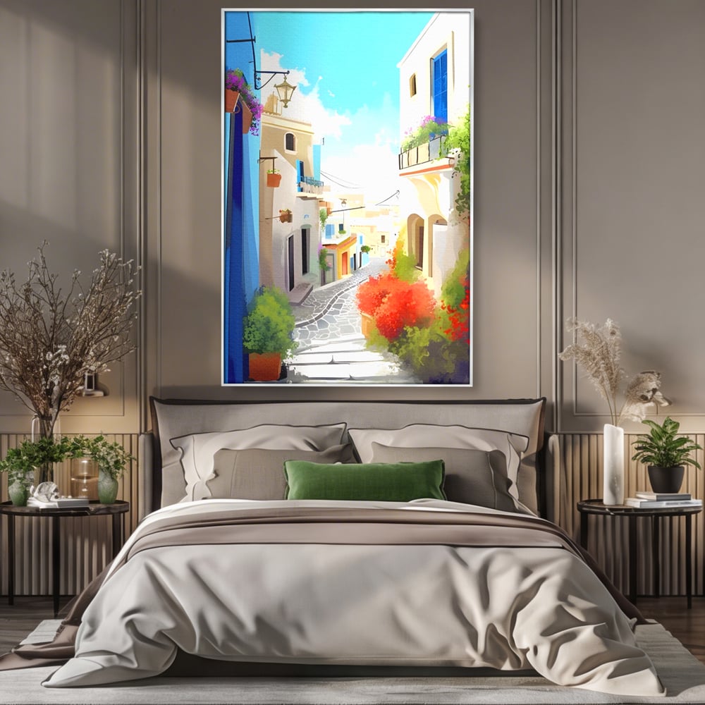 Leinwandbild Premium LuxCanva® A1570, Buntes Leinwandbild, Zimmer, Urlaub, Gebäude, Architektur, Wohnen, Leben, Lebendige Farben