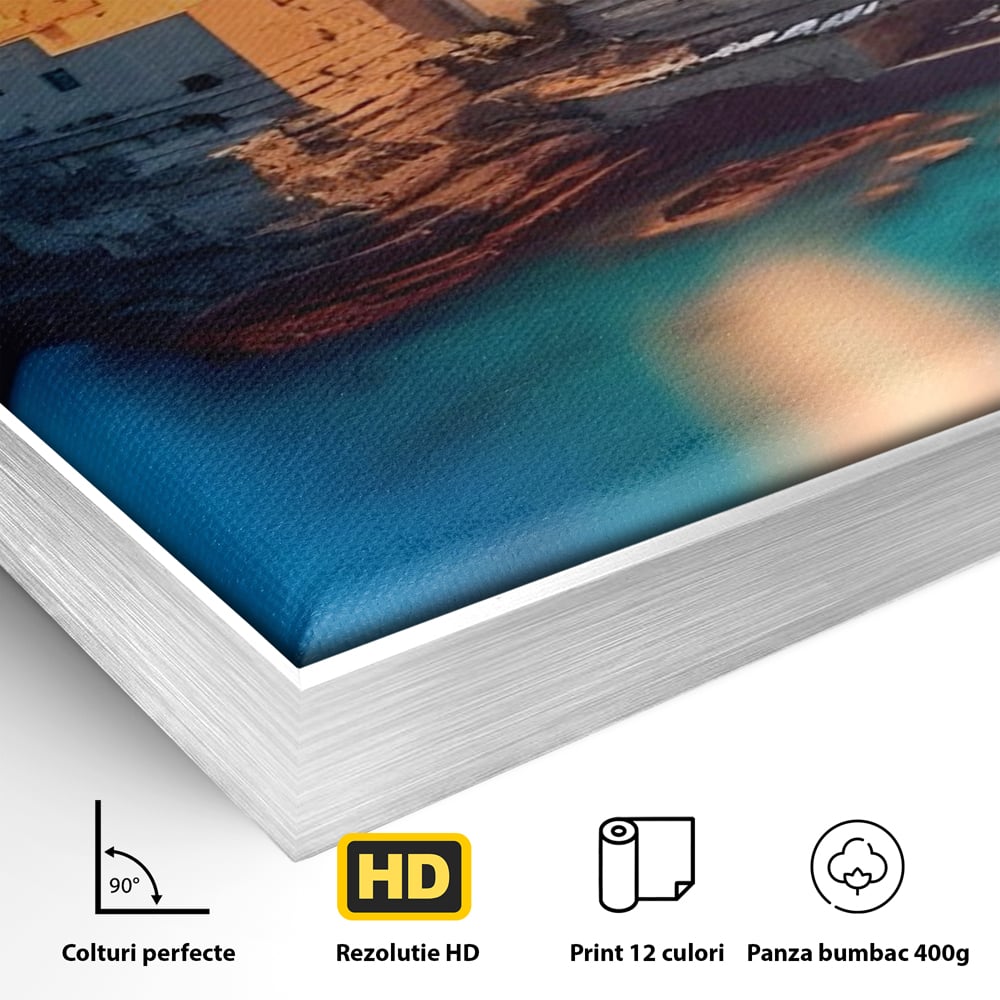 Tablou Canvas Premium LuxCanva® A1571, Vis La Malul Marii ,  Room, Cladiri, Arhitectura, Tarm, Living, Culori Vibrante