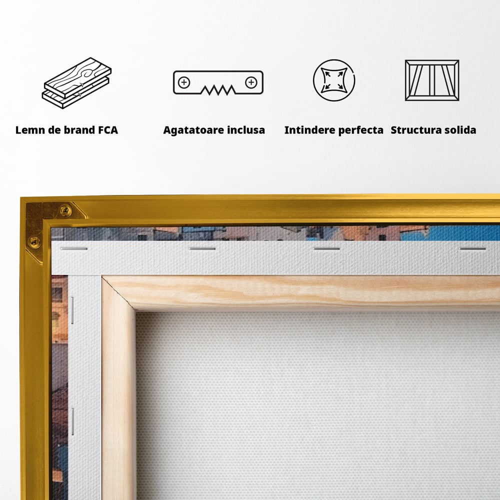Tablou Canvas Premium LuxCanva® A1571, Vis La Malul Marii ,  Room, Cladiri, Arhitectura, Tarm, Living, Culori Vibrante