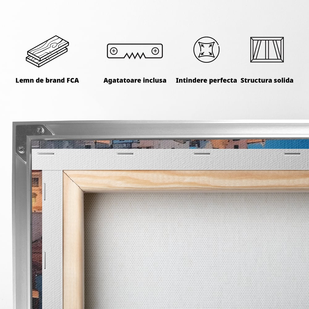 Tablou Canvas Premium LuxCanva® A1571, Vis La Malul Marii ,  Room, Cladiri, Arhitectura, Tarm, Living, Culori Vibrante