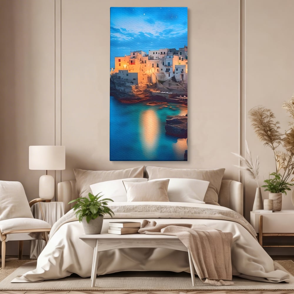 Tablou Canvas Premium LuxCanva® A1571, Vis La Malul Marii ,  Room, Cladiri, Arhitectura, Tarm, Living, Culori Vibrante