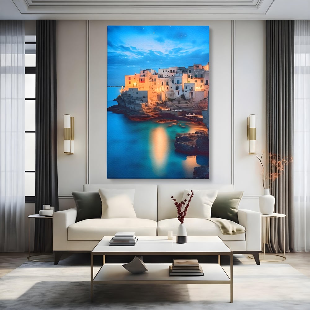 Tablou Canvas Premium LuxCanva® A1571, Vis La Malul Marii ,  Room, Cladiri, Arhitectura, Tarm, Living, Culori Vibrante