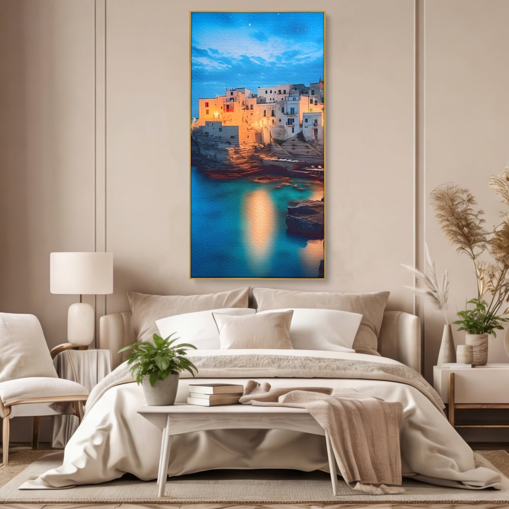 Tablou Canvas Premium LuxCanva® A1571, Vis La Malul Marii ,  Room, Cladiri, Arhitectura, Tarm, Living, Culori Vibrante