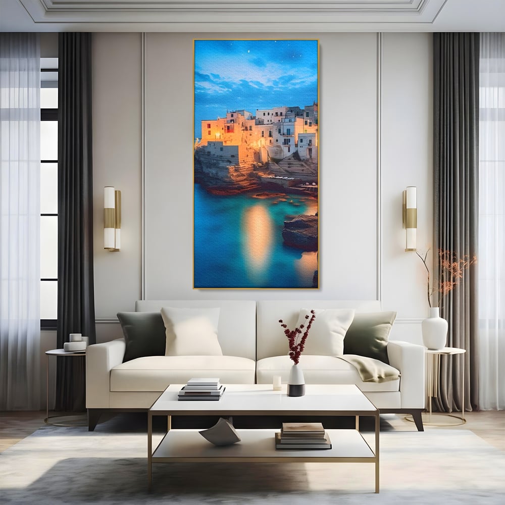 Tablou Canvas Premium LuxCanva® A1571, Vis La Malul Marii ,  Room, Cladiri, Arhitectura, Tarm, Living, Culori Vibrante