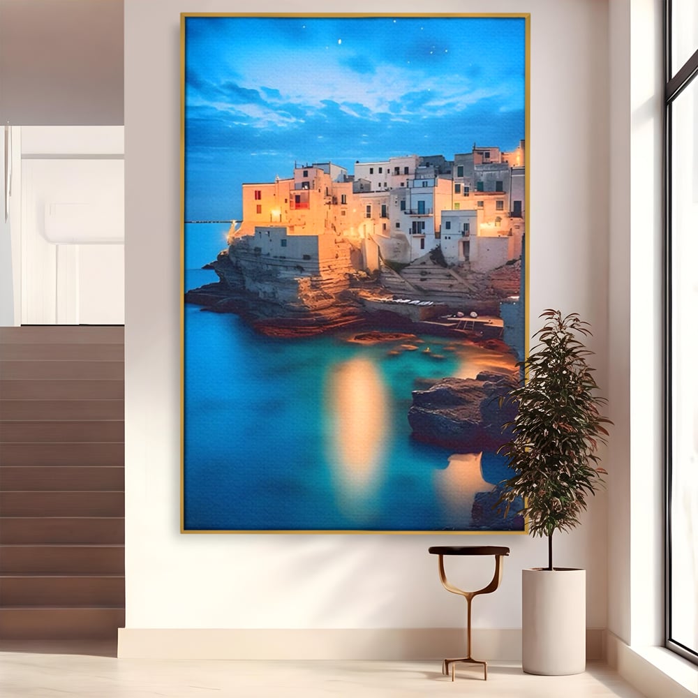 Tablou Canvas Premium LuxCanva® A1571, Vis La Malul Marii ,  Room, Cladiri, Arhitectura, Tarm, Living, Culori Vibrante
