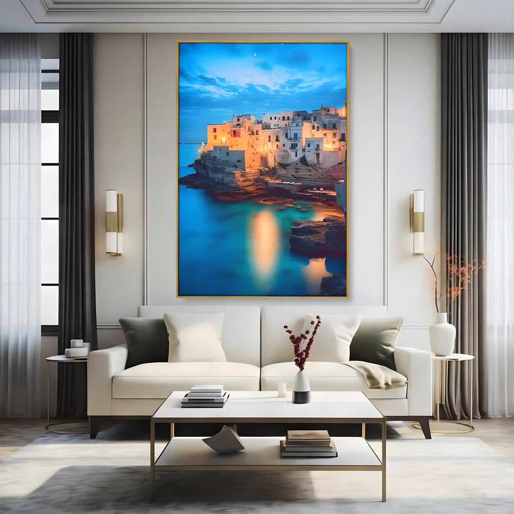 Tablou Canvas Premium LuxCanva® A1571, Vis La Malul Marii ,  Room, Cladiri, Arhitectura, Tarm, Living, Culori Vibrante