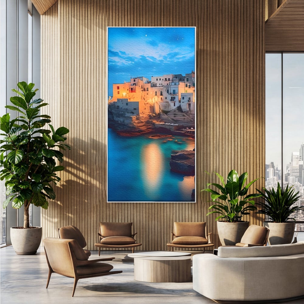 Tablou Canvas Premium LuxCanva® A1571, Vis La Malul Marii ,  Room, Cladiri, Arhitectura, Tarm, Living, Culori Vibrante