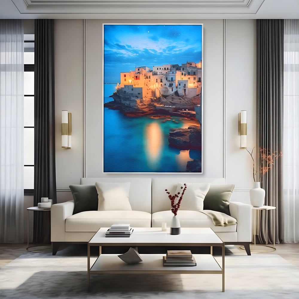 Tablou Canvas Premium LuxCanva® A1571, Vis La Malul Marii ,  Room, Cladiri, Arhitectura, Tarm, Living, Culori Vibrante