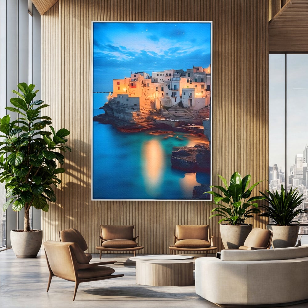 Tablou Canvas Premium LuxCanva® A1571, Vis La Malul Marii ,  Room, Cladiri, Arhitectura, Tarm, Living, Culori Vibrante