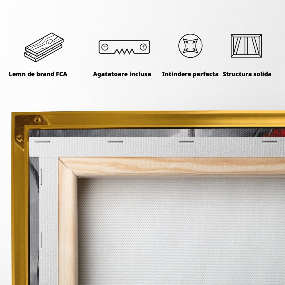 Tablou Canvas Premium LuxCanva® A1573, Fata Cu Umbrela , Living, Paris, Turn Eiffel, Ploaie, Plimbare, Room, Culori Vibrante