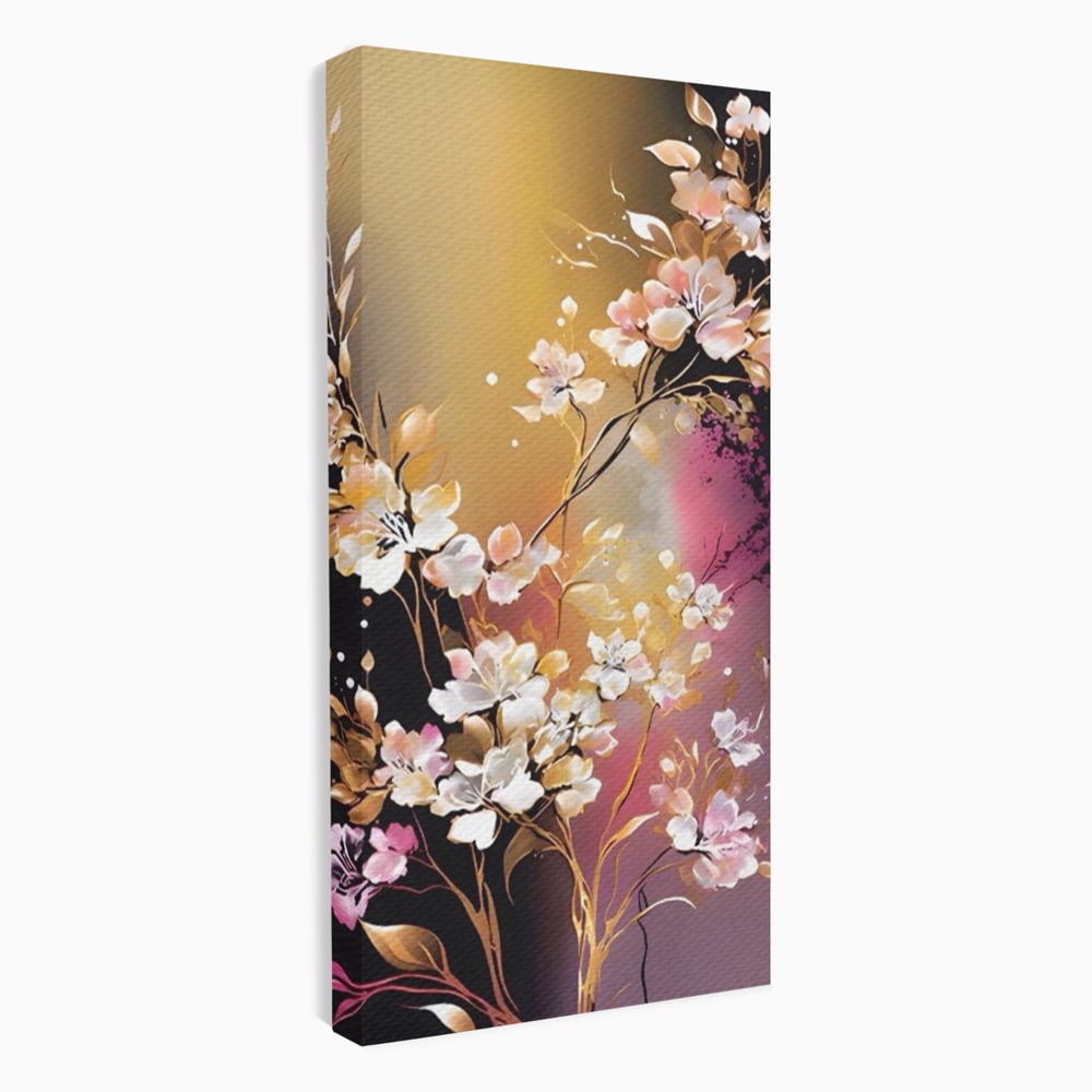 Tablou Canvas Premium LuxCanva® A1574, Ramura Inflorita , Living, Flori, Copac, Tufis, Room, Culori Vibrante