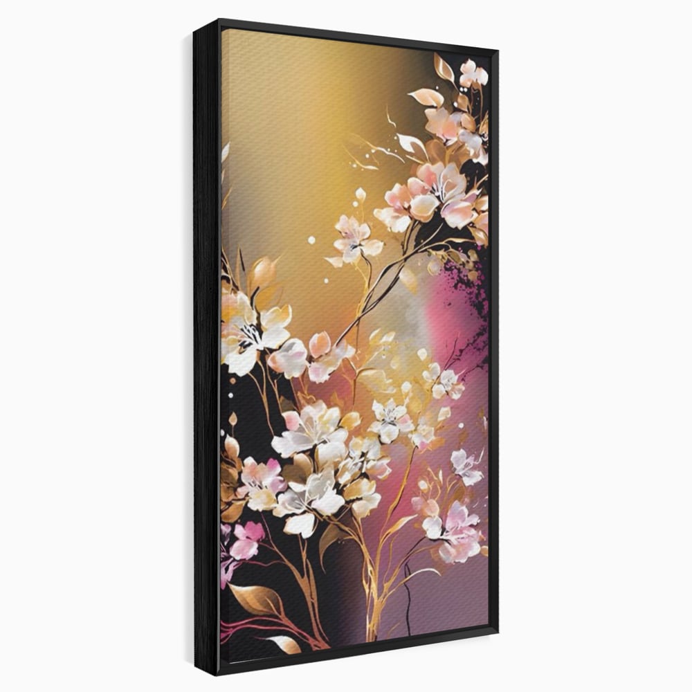 Tablou Canvas Premium LuxCanva® A1574, Ramura Inflorita , Living, Flori, Copac, Tufis, Room, Culori Vibrante