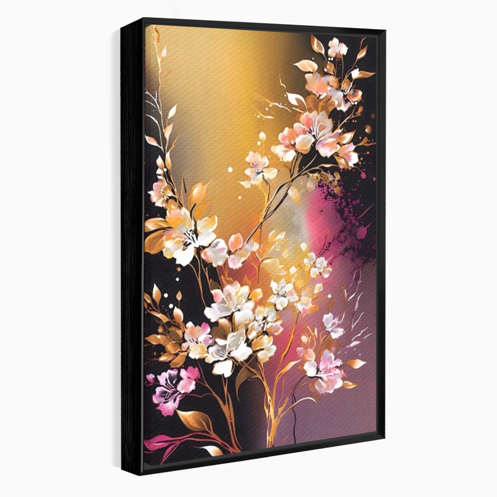 Tablou Canvas Premium LuxCanva® A1574, Ramura Inflorita , Living, Flori, Copac, Tufis, Room, Culori Vibrante