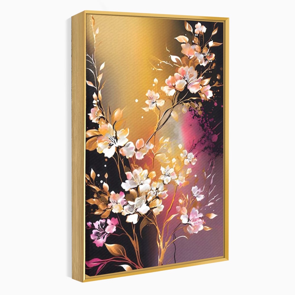 Tablou Canvas Premium LuxCanva® A1574, Ramura Inflorita , Living, Flori, Copac, Tufis, Room, Culori Vibrante