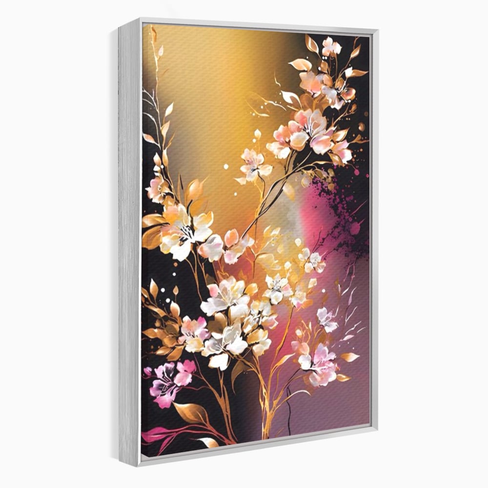 Tablou Canvas Premium LuxCanva® A1574, Ramura Inflorita , Living, Flori, Copac, Tufis, Room, Culori Vibrante
