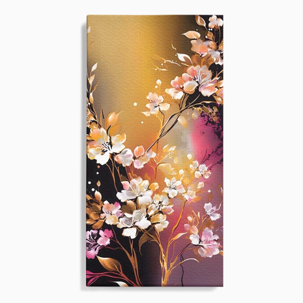 Tablou Canvas Premium LuxCanva® A1574, Ramura Inflorita , Living, Flori, Copac, Tufis, Room, Culori Vibrante