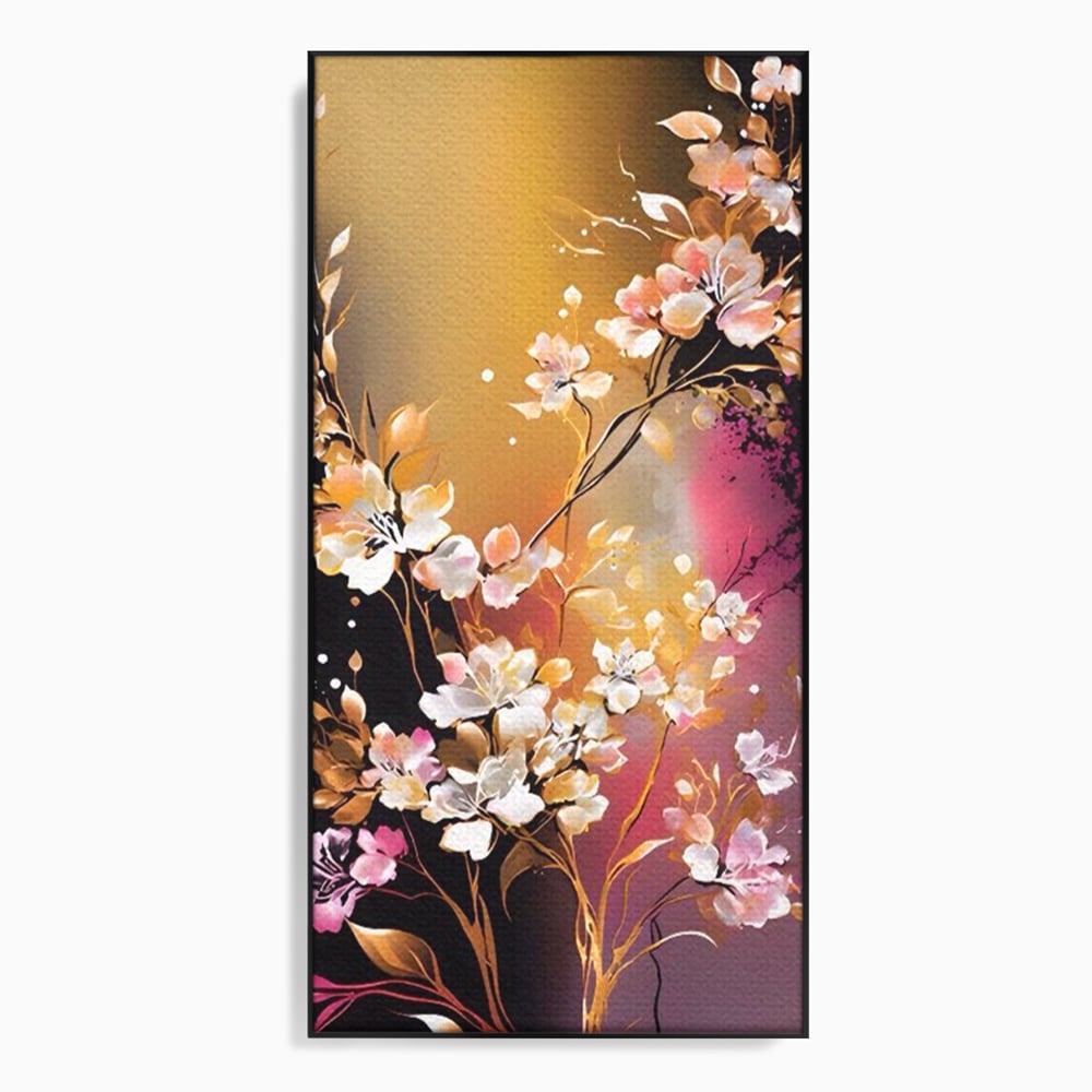 Tablou Canvas Premium LuxCanva® A1574, Ramura Inflorita , Living, Flori, Copac, Tufis, Room, Culori Vibrante
