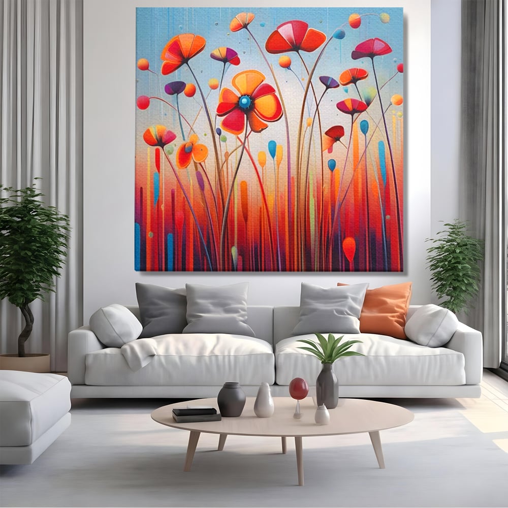 Leinwandbilder Premium LuxCanva® A1575, Floral Sounds , Wohnen, Blumen, Gänseblümchen, Gänseblümchen, Natur, Zimmer, Lebendige Farben