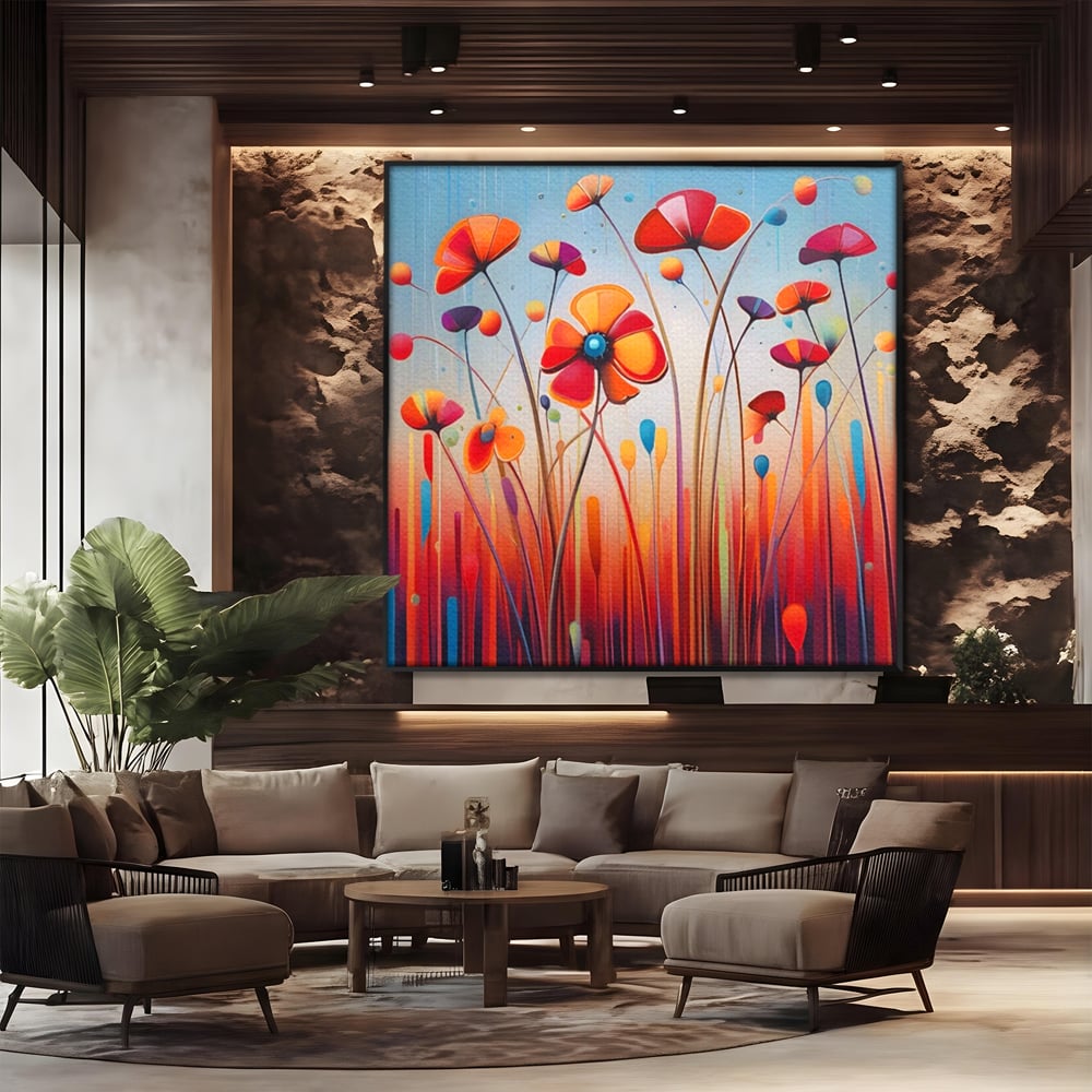 Leinwandbilder Premium LuxCanva® A1575, Floral Sounds , Wohnen, Blumen, Gänseblümchen, Gänseblümchen, Natur, Zimmer, Lebendige Farben