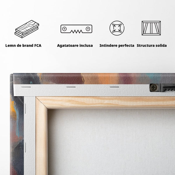 Tablou Canvas Premium LuxCanva® A1577, MultiBrown , Living, Abstract, Decorativ, Maro, Room, Culori Vibrante