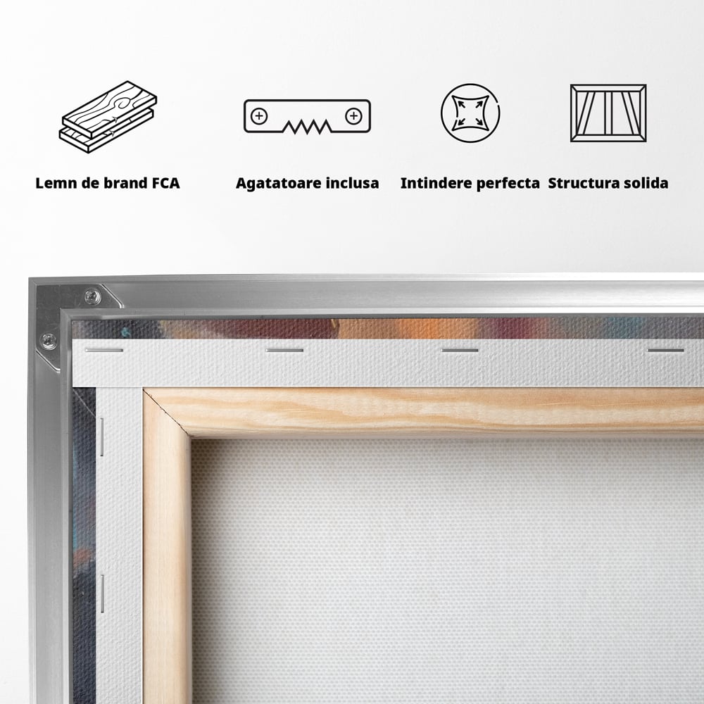 Tablou Canvas Premium LuxCanva® A1577, MultiBrown , Living, Abstract, Decorativ, Maro, Room, Culori Vibrante