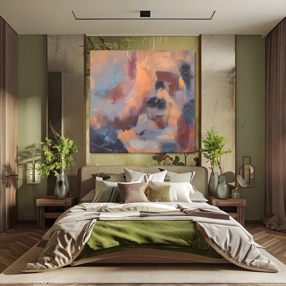Tablou Canvas Premium LuxCanva® A1577, MultiBrown , Living, Abstract, Decorativ, Maro, Room, Culori Vibrante