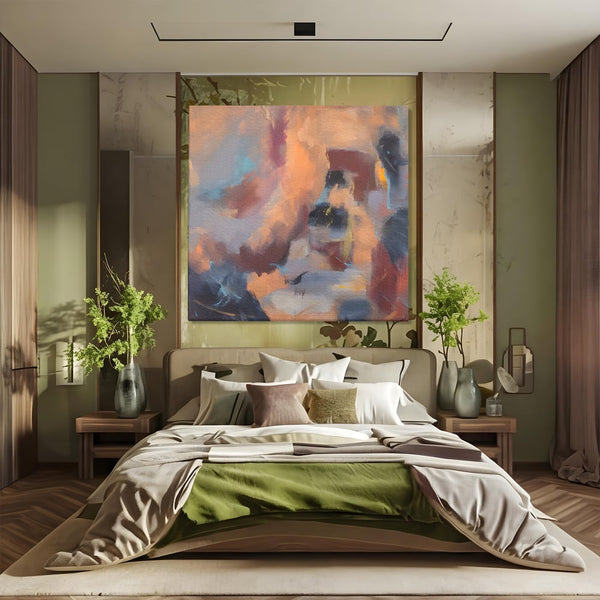 Tablou Canvas Premium LuxCanva® A1577, MultiBrown , Living, Abstract, Decorativ, Maro, Room, Culori Vibrante
