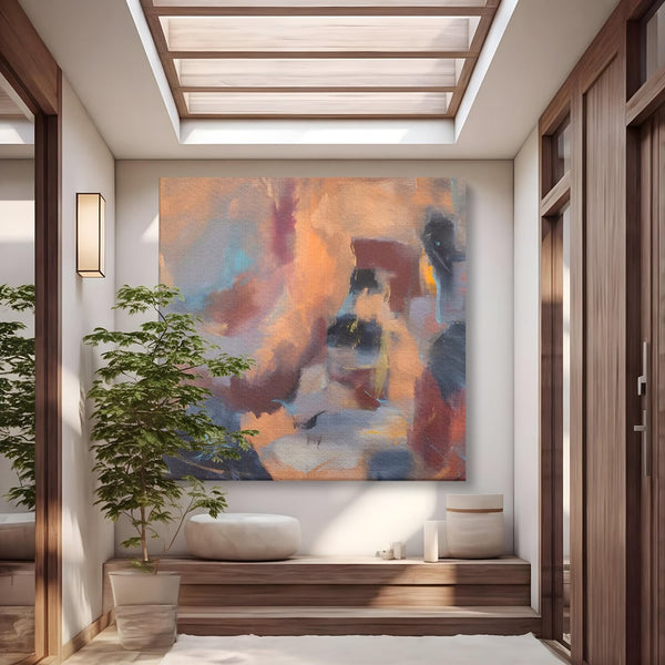 Tablou Canvas Premium LuxCanva® A1577, MultiBrown , Living, Abstract, Decorativ, Maro, Room, Culori Vibrante