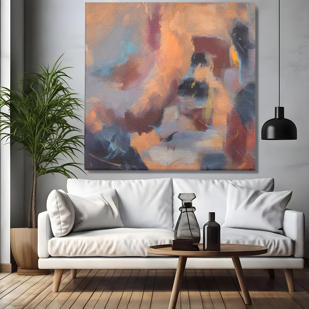 Tablou Canvas Premium LuxCanva® A1577, MultiBrown , Living, Abstract, Decorativ, Maro, Room, Culori Vibrante