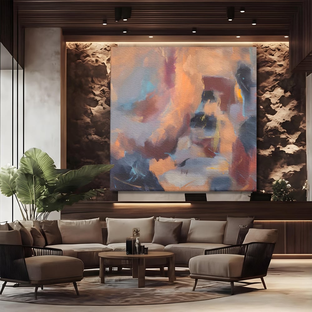 Tablou Canvas Premium LuxCanva® A1577, MultiBrown , Living, Abstract, Decorativ, Maro, Room, Culori Vibrante