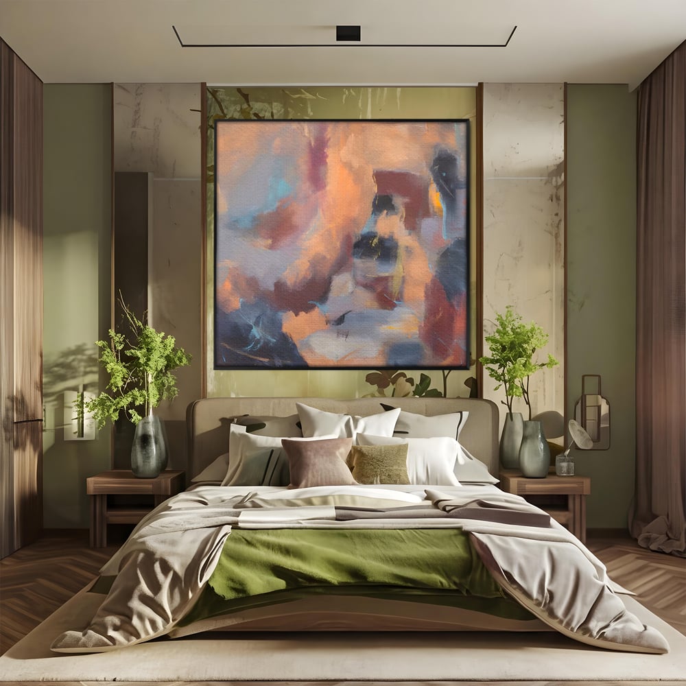 Tablou Canvas Premium LuxCanva® A1577, MultiBrown , Living, Abstract, Decorativ, Maro, Room, Culori Vibrante